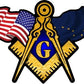 ProSticker 037 (One) 3" X 5" Masonic Series American & Alaska Flags Compass Square Decal Sticker