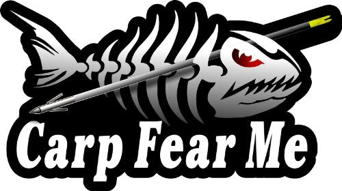 ProSticker 1514 (One) 3.5" X 7" Fishing Art Series Carp Fear Me Skeleton Arrow Decals Sticker