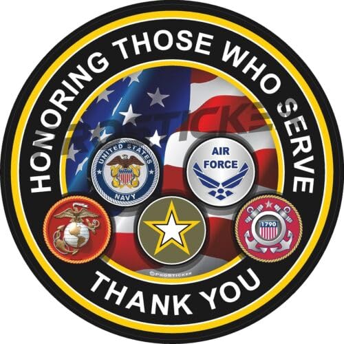 Honoring Those Who Serve Thank You Decal USA Flag Military ProSticker 290
