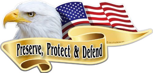ProSticker 996 (One) 3" X 6" American Pride Series Preserve, Protect & Defend Bald Eagle Decal Sticker