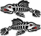ProSticker 1503 (Two, a Right and a Left Facing) 27" X 62" Fishing Art Series Fish Skeleton Decals Sticker
