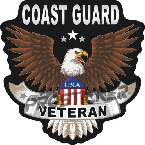 Coast Guard Veteran Decal USA Flag Eagle Military ProSticker 258