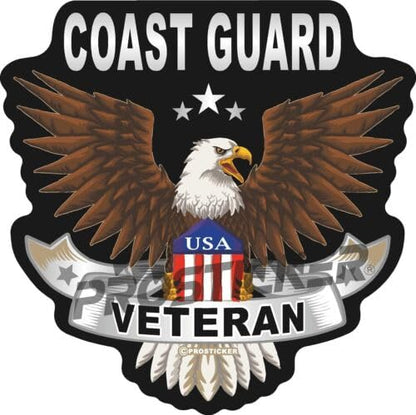 Coast Guard Veteran Decal USA Flag Eagle Military ProSticker 258