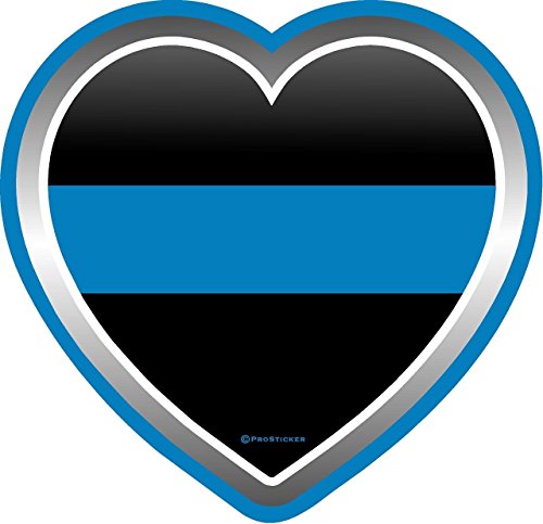 ProSticker 1087 (One) 4" Patriot Series Heart Thin Blue Line Decal Sticker