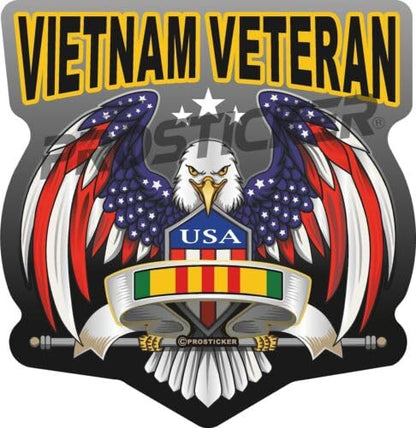 Vietnam Veteran Decal USA Flag Eagle Military ProSticker 266