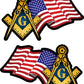 ProSticker 021 (One) 1 Pair 3" Masonic Series American Flag Compass Square Decals Sticker