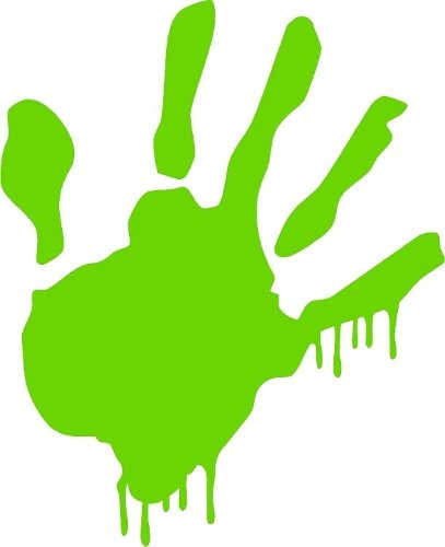 ProSticker 1265 (One) 4" Zombie Series Green Blood Hand Biohazard Decal Sticker