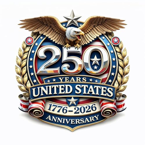 Celebrate USA's 250th Anniversary Color Decal - Premium Vinyl Sticker for Windows, Bumpers, Vehicles, Motorcycles, Glass, Laptops - Made in USA by ProSticker Model 2028