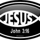 ProSticker 2219 (One) 3" X 5" Euro Oval Series Jesus John 3:16" Decal Sticker
