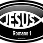 ProSticker 2208 (One) 3" X 5" Euro Oval Series Jesus Romans 1" Decal Sticker
