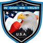 ProSticker 1101 (One) 4" Patriot Series in God We Trust USA Eagle Shield Thin Blue Line Decal Sticker