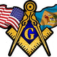 ProSticker 043 (One) 3" X 5" Masonic Series American & Delaware Flags Compass Square Decal Sticker