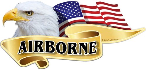 ProSticker 945 (One) 3" X 6" American Pride Series Airborne Bald Eagle Decal Sticker