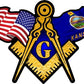 ProSticker 051 (One) 3" X 5" Masonic Series American & Kansas Flags Compass Square Decal Sticker