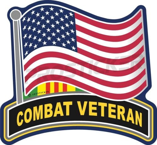 Vietnam Combat Veteran Decal USA Flag Military ProSticker 271