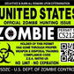 ProSticker 1200 (Two Pack) 3"x 4" Zombie Series United States Hunting License Permit Decal Sticker