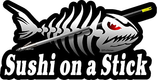 ProSticker 1520 (One) 3.5" X 7" Fishing Art Series Sushi on a Stick Skeleton Arrow Decals Sticker