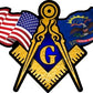 ProSticker 069 (One) 3" X 5" Masonic Series American & North Dakota Compass Square Decal Sticker