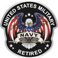 Navy Retired Decal USA Flag Eagle Military ProSticker 281