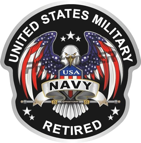 Navy Retired Decal USA Flag Eagle Military ProSticker 281