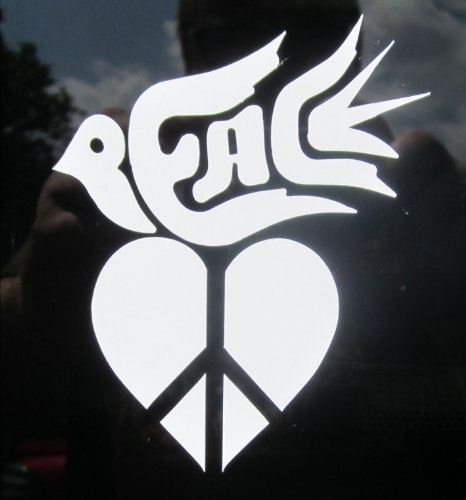 ProSticker 2101 (One) 4" Harmony Series Peace Heart Dove Decal Sticker