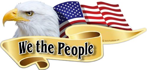 ProSticker 939 (One) 3" X 6" American Pride Series We The People Bald Eagle Decal Sticker