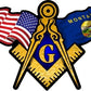 ProSticker 061 (One) 3" X 5" Masonic Series American & Montana Flags Compass Square Decal Sticker