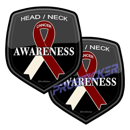Head Neck Cancer Awareness Ribbon Decal (One) 3" 2 Pack ProSticker 2524 2PK