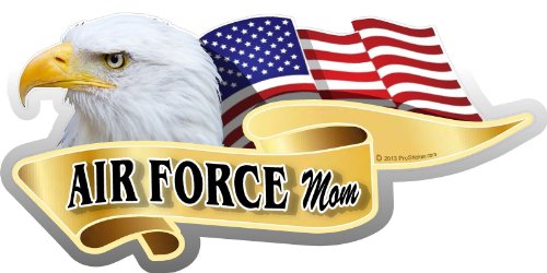 ProSticker 931 (One) 3" X 6" American Pride Series Air Force Mom Bald Eagle Decal Sticker
