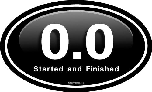 ProSticker 2203 (One) 3" X 5" Euro Oval Series 0.0" Kilometer Started and Finished Marathon Decal Sticker