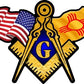 ProSticker 066 (One) 3" X 5" Masonic Series American & New Mexico Flags Compass Square Decal Sticker