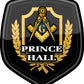 ProSticker 102 (One) 4" Masonic Series "Prince Hall" Freemason Compass Shield Decal Sticker