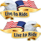 ProSticker 950.M (One Mirrored Pair) 3" X 6" American Pride Series Live to Ride Bald Eagle Decal Sticker