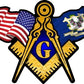 ProSticker 042 (One) 3" X 5" Masonic Series American & Connecticut Flags Compass Square Decal Sticker