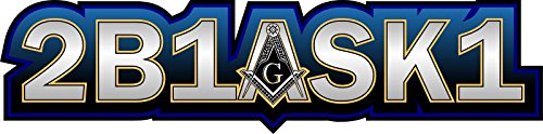 ProSticker 006.4 (One) 4" X 16" Masonic Series"2B1AsK1" Freemason Compass Square Decal Sticker