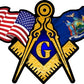 ProSticker 067 (One) 3" X 5" Masonic Series American & New York Flags Compass Square Decal Sticker