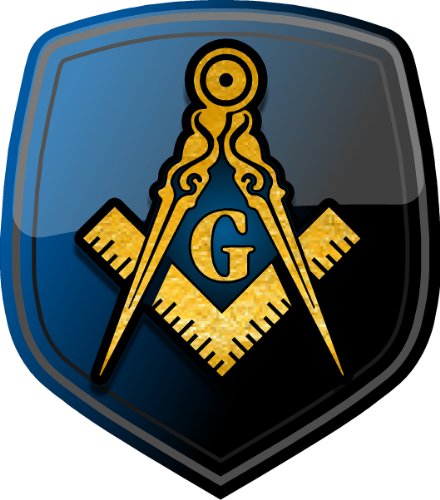 ProSticker 106 (One) 4" Masonic Series Freemason compass Shield Decal Sticker