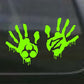 ProSticker 1268/1270 (Right Hand and Left Hand) 4" Zombie Series Green Blood Hand Decal Sticker