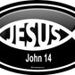 ProSticker 2218 (One) 3" X 5" Euro Oval Series Jesus John 14" Decal Sticker