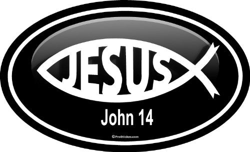 ProSticker 2218 (One) 3" X 5" Euro Oval Series Jesus John 14" Decal Sticker