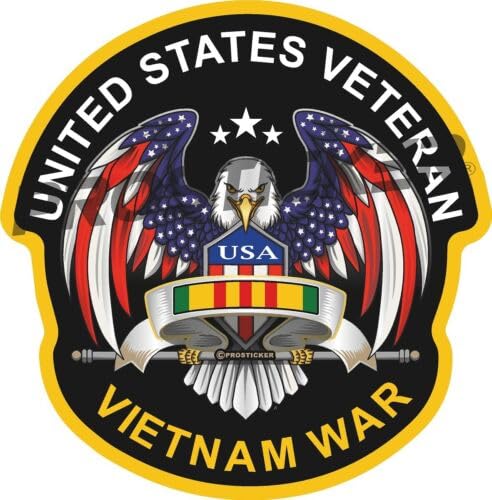 Vietnam War Veteran Decal USA Flag Eagle Military ProSticker 288