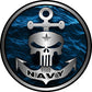 ProSticker 1064V (One) Patriot Series Navy Military Anchor Decal Sticker