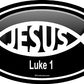 ProSticker 2217 (One) 3" X 5" Euro Oval Series Jesus Luke 1" Decal Sticker