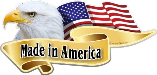 ProSticker 965 (One) 3" X 6" American Pride Series Made in America Bald Eagle Decal Sticker
