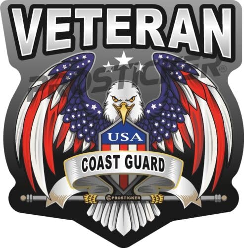 Coast Guard Veteran Decal USA Flag Eagle Military ProSticker 259