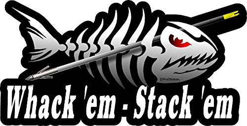 ProSticker 1524 (One) 3.5" X 7" Fishing Art Series Whack Em Stack Em Skeleton Arrow Decals Sticker