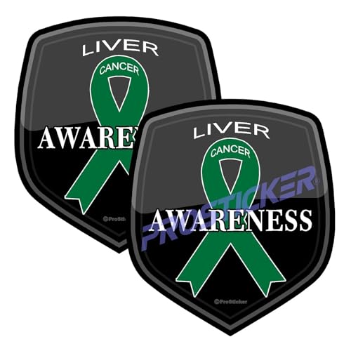 Liver Cancer Awareness Ribbon Decal (One) 3" 2 Pack ProSticker 2510 2PK