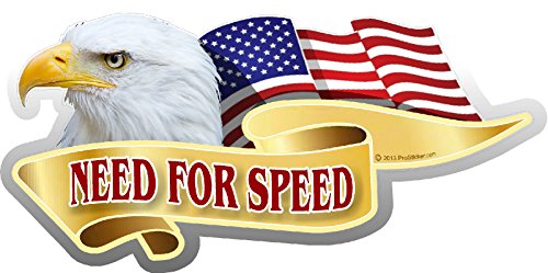 ProSticker 997 (One) 3" X 6" American Pride Series Need for Speed Bald Eagle Decal Sticker