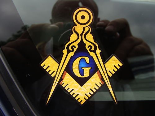 ProSticker 004 (One) 4" Masonic Series Freemason Compass Square Decal Sticker
