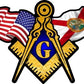 ProSticker 044 (One) 3" X 5" Masonic Series American & Florida Flags Compass Square Decal Sticker